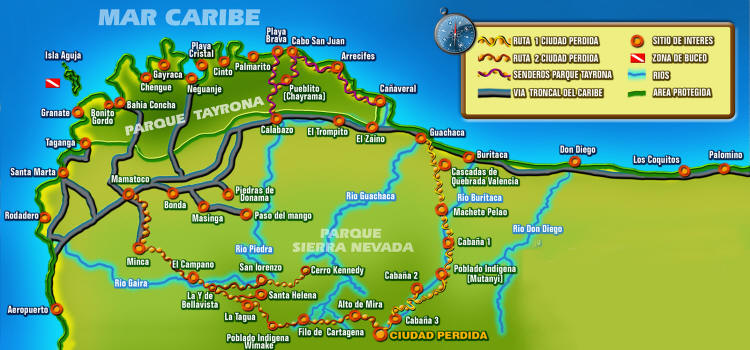 Mappe du Parc Tayrona