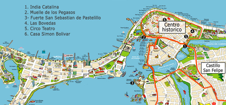 Map centro historico Cartagena